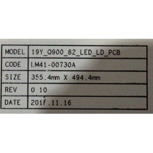 KIT DE LED'S PARA TV SAMSUNG CONSTA DE  ( 10 PZ ) / NUMERO DE PARTE BN96-48403A / LM41-00730A / 187403A / 19Y_Q900_82_LED_LD_PCB / PANEL CY-TR082JLLV1H / MODELOS LH82QPR8BGCXZA / QN82Q900RBFXZA / QN82Q900RBFXZX / QN82Q900RBPXPA